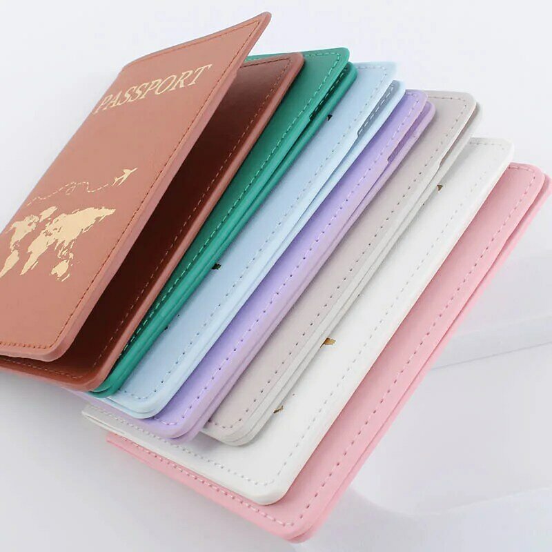 Casal linha capa de passaporte moda nova viagem cartão de banco documento saco de couro do plutônio titular amantes passaporte titular carteiras para as mulheres