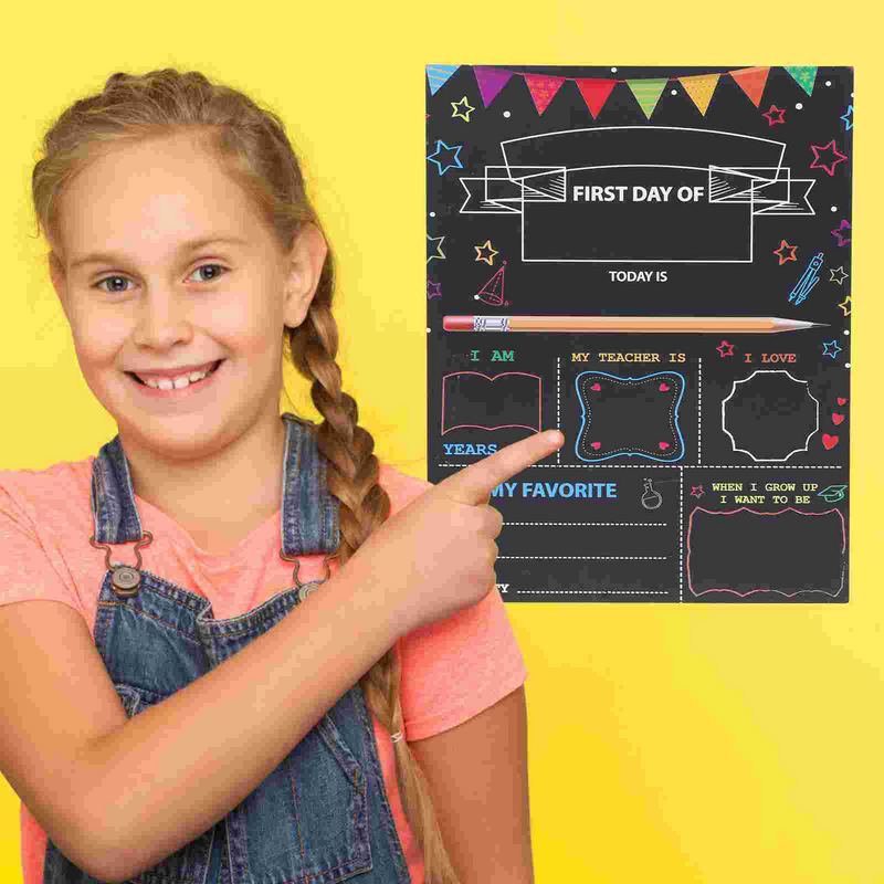 School Daysign First Board Chalkboardback 1St Preschool Last Chalk Photo Wooden Kindergarten Supplies Prop My Children