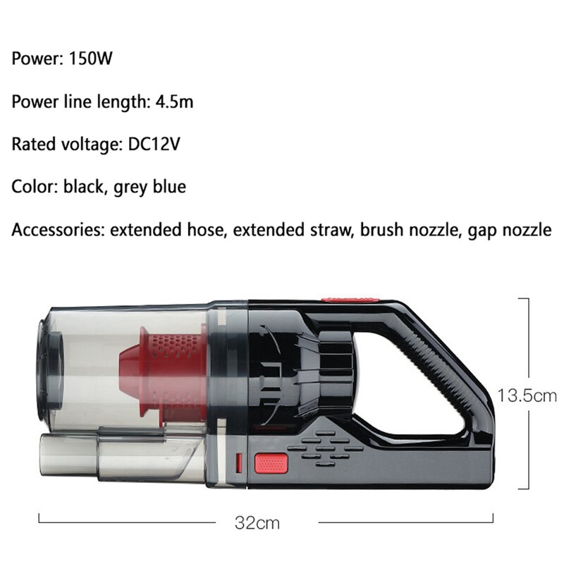 20000Pa Super Suction Wired Car Vacuum Cleaner 150W Handheld Vaccum Cleaner For Car Home Cleaning Portable Vacuum Cleaner