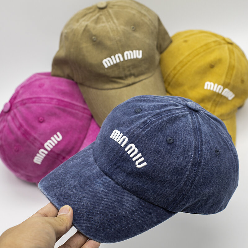 Topi Bisbol Denim untuk Wanita Luar Ruangan Wanita Topi Pria Huruf Musim Gugur Kasual Pakaian Jalanan Topi Ayah Snapback Sun Gorras Chapeau