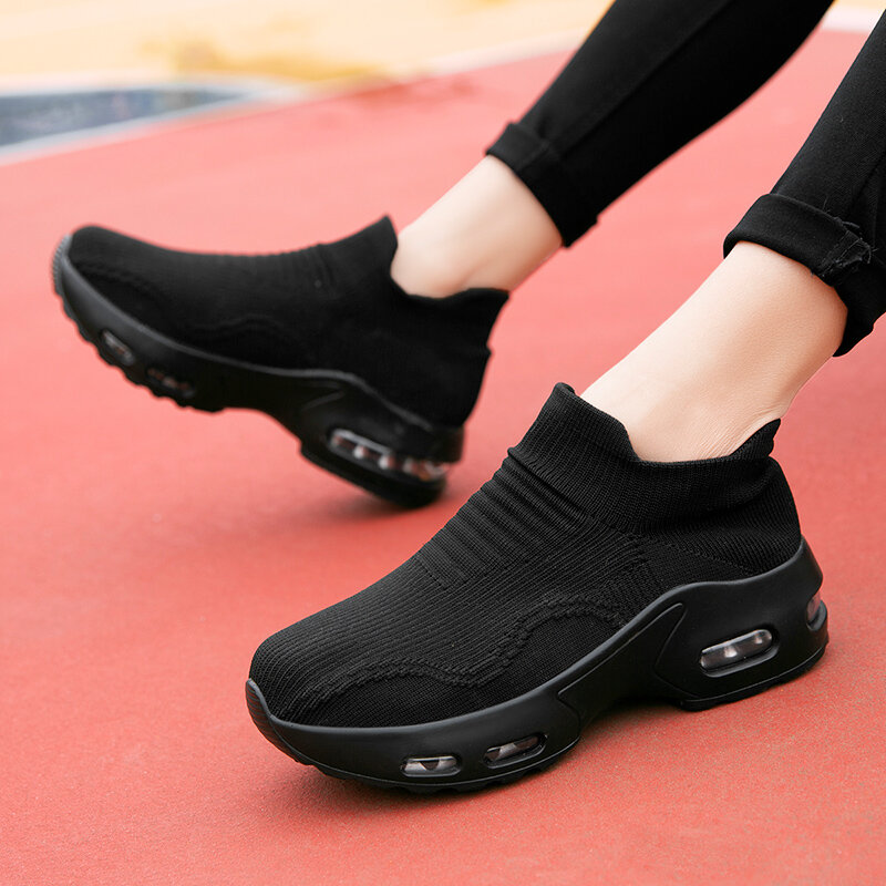 النساء أحذية رياضية موضة تنفس شبكة حذاء كاجوال منصة أحذية رياضية الرجال منصة الانزلاق على أحذية رياضية المشي احذية الجري
