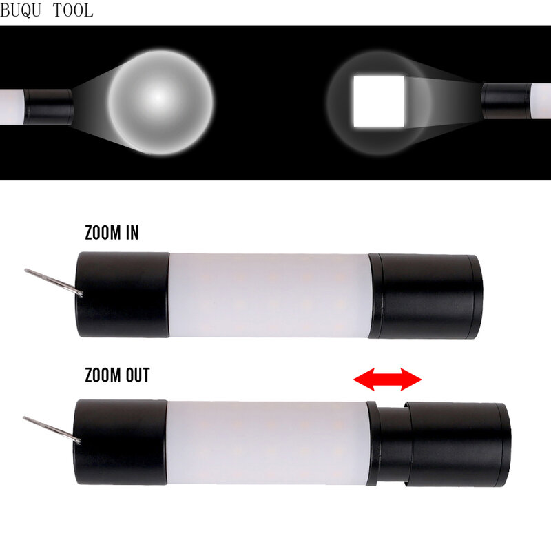Linterna colgante recargable por USB de 1-5 piezas, linterna LED con zoom de aleación de aluminio + ABS, para tienda de campaña, luz nocturna para exteriores
