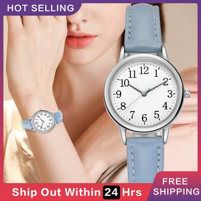 Vrouwen Luxe Quartz Legering Horloge Dames Fashion Rvs Dial Casual Bracele Horloge Lederen Horloge Vrouwelijke Klokken