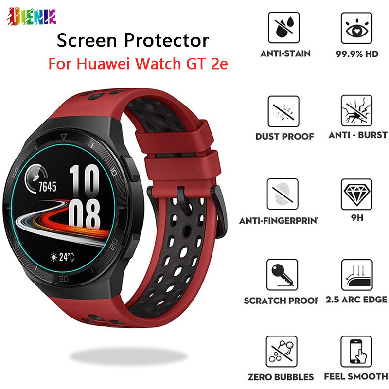 Uienie-Huawei Watch用のフルスクリーンプロテクター,湾曲したHD,2.5インチ,グラスファイバー付きのソフトファブリックストラップ