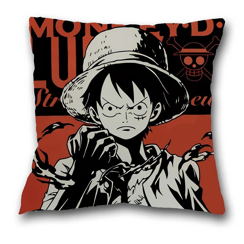 45*45CM One Piece Japanese Anime Pillow Case Cartoon Luffy Zoro Home Decor Sofa Decorative Pillowcases Throw Cushion Case Covers