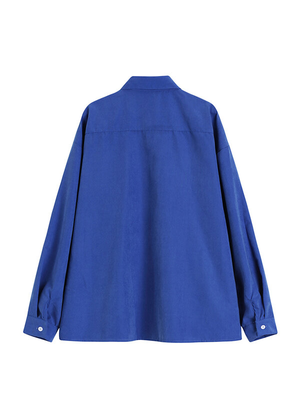 세련된 하라주쿠 하트 프린트 긴 소매 셔츠 여성용, 한국 스타일 루즈핏 캐주얼 스트리트웨어 블라우스 봄 가을 2022