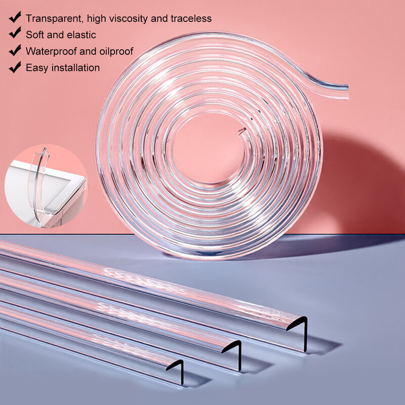Transparent PVC Baby Protection Strip Double-Sided Self-adhesive Tape Anti-Bumb Kids Safety Table Edge Furniture Guard Corner