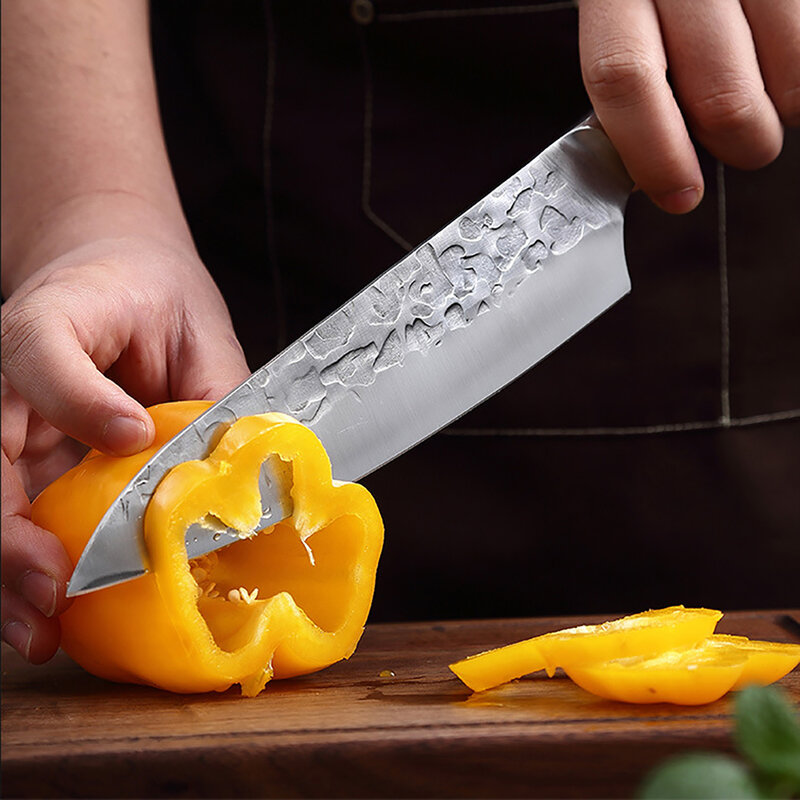 Forged Chef Knife Hammer Pattern Kitchen Knife Sande Knife Slicer Knife Butcher Knife Multi-purpose Knife Combination Set