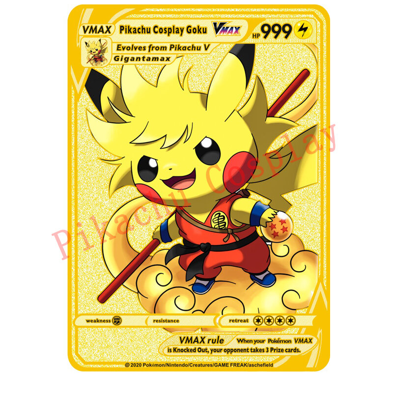 27 stylów Pokemon Pikachu Cosplay Goku Luffy złoty Metal Saint Seiya zabawki Hobby Hobby kolekcje kolekcja gier Anime karty
