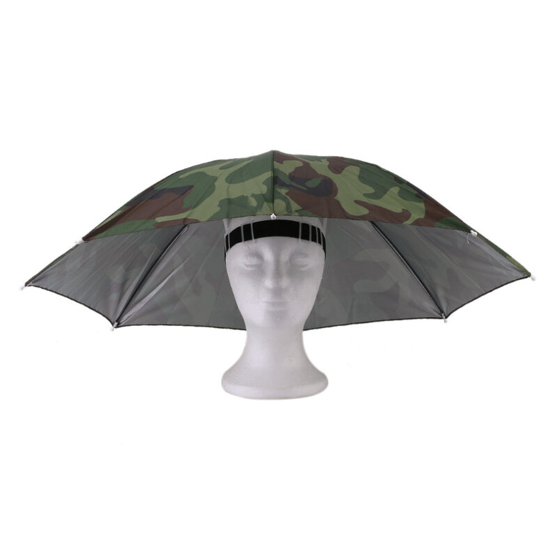 69 سنتيمتر طوي قبعة مظلة رئيس قبعة النساء الرجال مظلة الصيد التنزه رئيس القبعات أغطية الرأس الأيدي الحرة مظلة للرياضة في الهواء الطلق