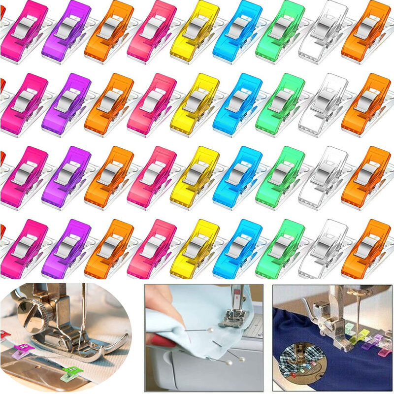 Clips de plástico para costura, pinzas coloridas multiusos para hacer manualidades, tejer, encuadernar, herramientas de acolchado, 50/20 piezas
