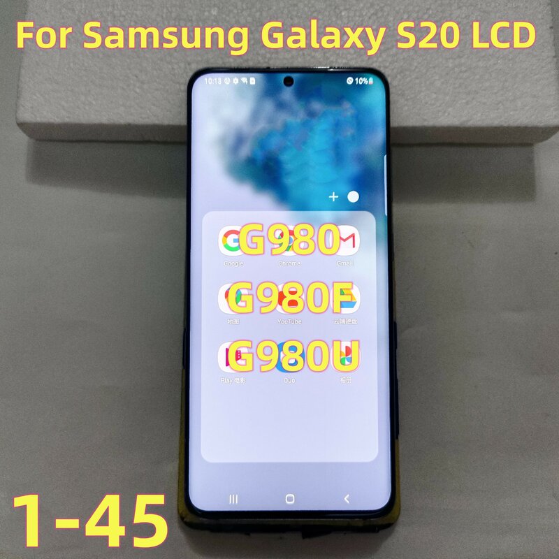 6.2 "100% oryginalny wyświetlacz LCD Samsung Galaxy S20 s20 G980F/DS G980B G980U G980 wyświetlacz LCD ekran dotykowy z kropkami