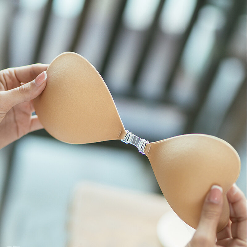 เซ็กซี่ผู้หญิง Bra Heart Shape Invisible Push Up Bra Self-Adhesive ซิลิโคนไม่มีรอยต่อด้านหน้า Sticky Backless bra