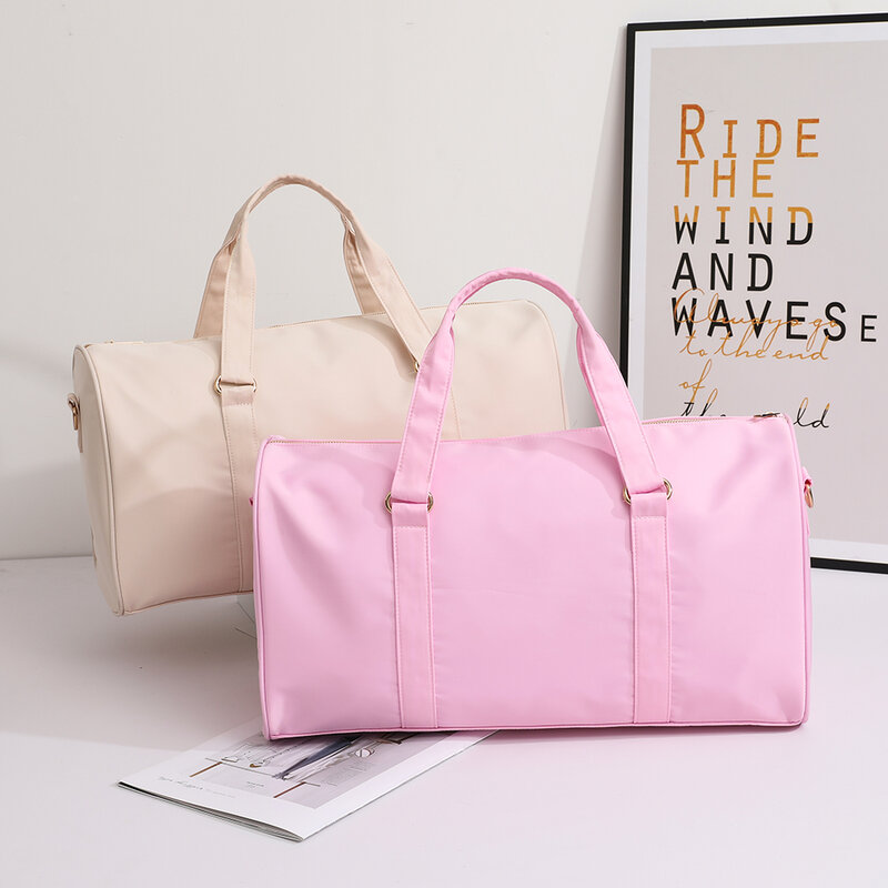 Нейлоновая сумка для путешествий, вместительный водонепроницаемый спортивный мессенджер розового цвета на ремне, дорожный Органайзер