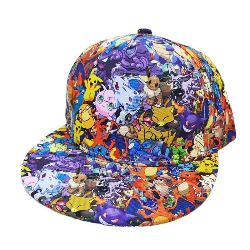 2023 Anime Pokemon Baseball Cap Pikachu Hat Adjustable Pokemon Cosplay Hip Hop Cap Girls Boys Children's Figures Toys Gift
