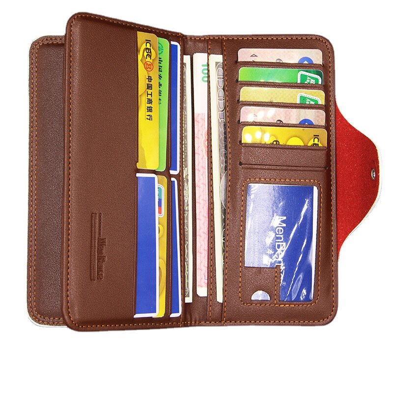 2022 Card Holder Men Wallets Business PU Leather Long Design Quality Fashion Casual Men Purse Zipper Multi-function Wallets