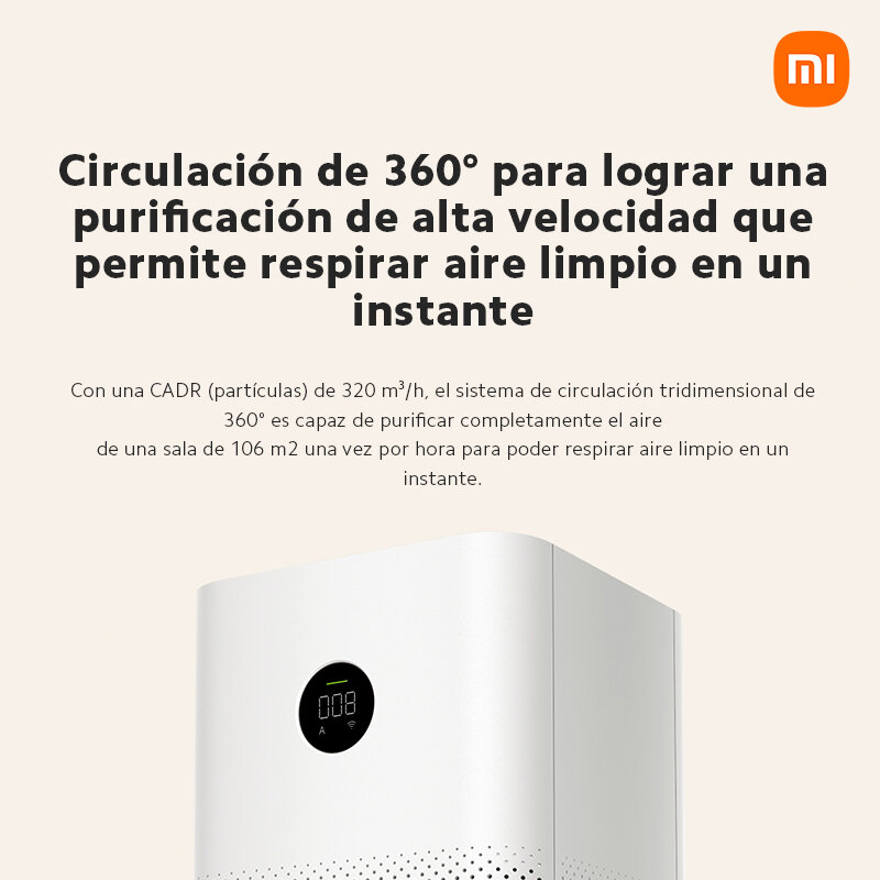 Resmi | Pembersih Udara Mi 3C EU, Filter Efisiensi Tinggi, Penghilang PM2.5, Aplikasi Rumah Mi Home/Xiaomi