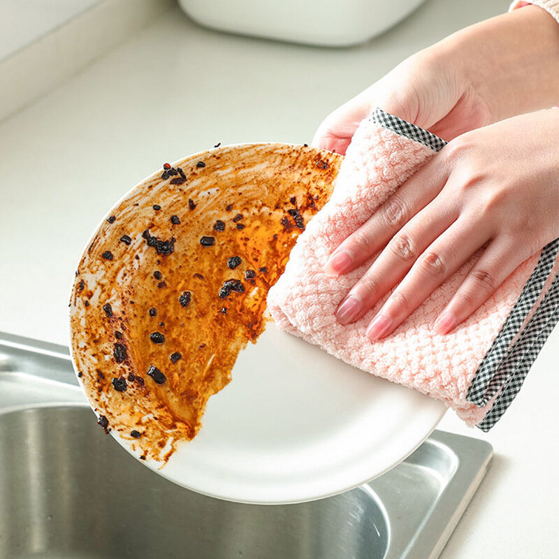 4 pezzi asciugamani da cucina strofinacci in microfibra Super assorbenti antiaderente olio addensato panno per la pulizia della tavola stracci da cucina gadget