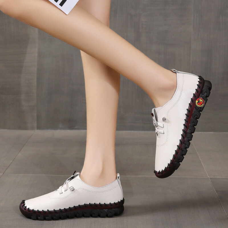 2022 New Women's Sports Shoes Loafers Fashion Soft Leather Low-top Women's Shoes Fashion Beef Tendon Sole Outdoor Casual Shoes