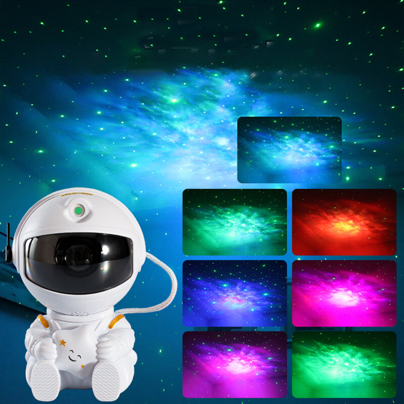 우주 비행사 프로젝터 램프 별이 빛나는 하늘 갤럭시 프로젝터 야간 조명 우주 비행사 램프, 침실 룸 장식 어린이 생일 장식