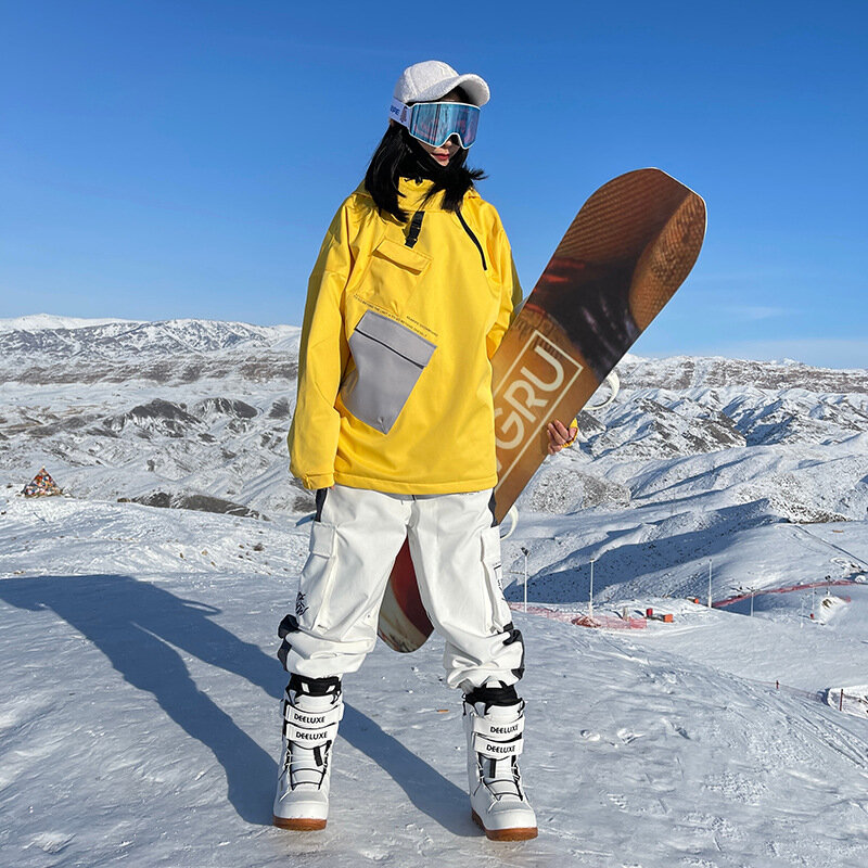 SEARIPE Ski Suit Set Winter Warm Hoodie Pant Thermal Clothing Waterproof Snowboard Sweatshirt Trouser Outdoor Equipment