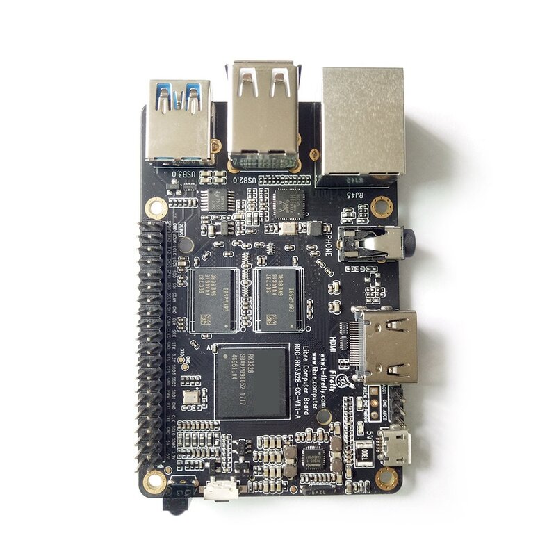 RK3328 CC Mendukung Gigabit Ethernet, USB 3.0 , 4K Display & Ubuntu & Android ARM Cortex-A53 ARM Development Board