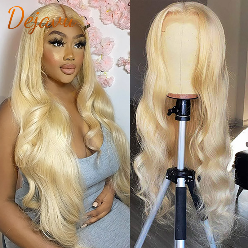 Perruque Lace Front Wig Body Wave naturelle, cheveux humains, pre-plucked, Baby Hair, Transparent HD, blond miel 613, 13x4