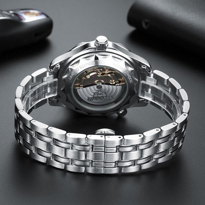 Marca superior relógio automático para homens de luxo aço inoxidável relógios mecânicos homem negócios à prova ddropágua dropshipping 2022 novo