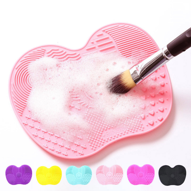 Faltbare Silikon Waschen Pinsel Schönheit Ei Schüssel Make-Up Pinsel Reinigung Pad Foundation Make-Up Werkzeuge Scrubbe Bord