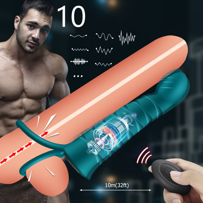 10 Modes Double Penetration Vibrator Anal Plug Thrusting Dildo Vibrator Strap on Penis Sex Toys for Couples
