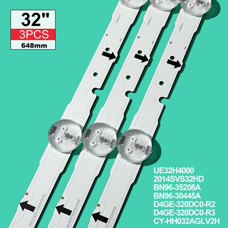 Nuovo Kit originale 3 pezzi 7LED 650mm LED backLGht strip per sam_sung UE32H4000 D4GE-320DC0-R3 2014SVS32HD 3228 BN96-35208A 30448A