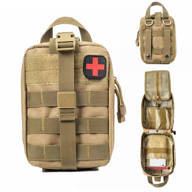 救急医療用戦術キット,キャンプやサバイバル用の緊急ポケット付き医療ポーチ