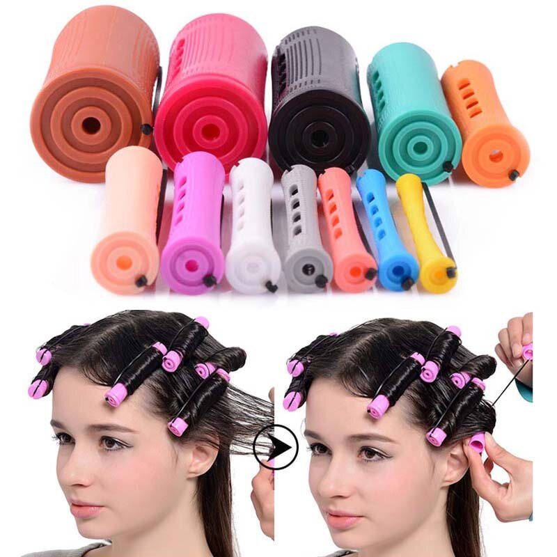 6/10Pcs Hair Perm Rods Short Cold Wave Rods Salon Rubber Band Hair Rollers Set Hair Curling Rollers Curlers Hair Styling Tools