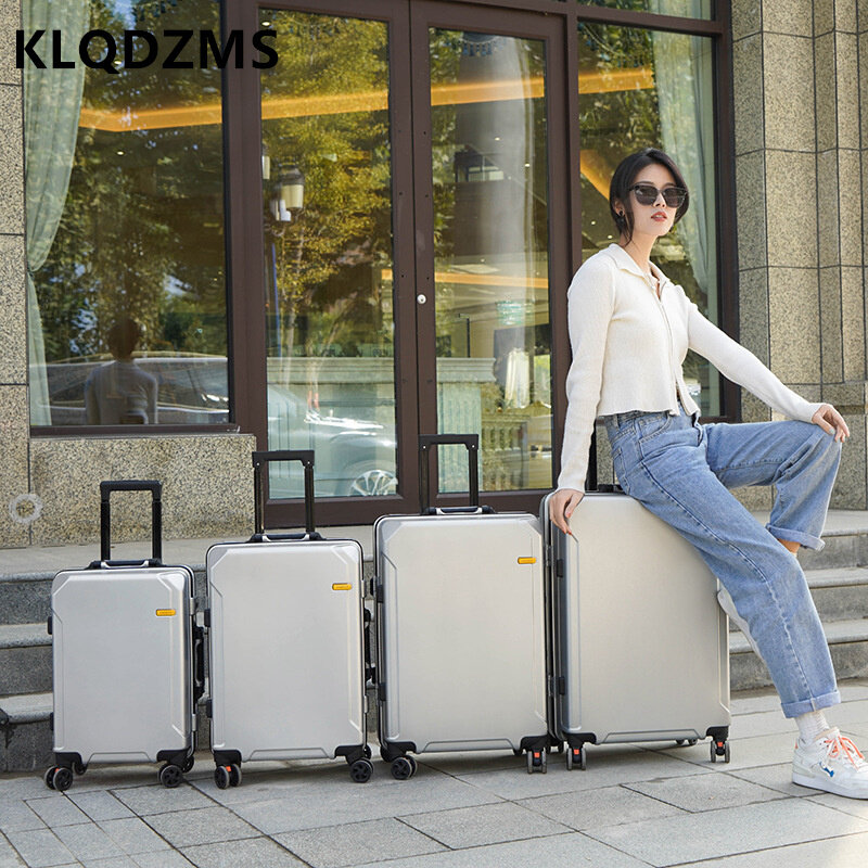 KLQDZMS 20-Inch Portable Waterproof Boarding Case 26-Inch Large-capacity Good Storage Suitcase Men's New Aluminum Frame Luggage