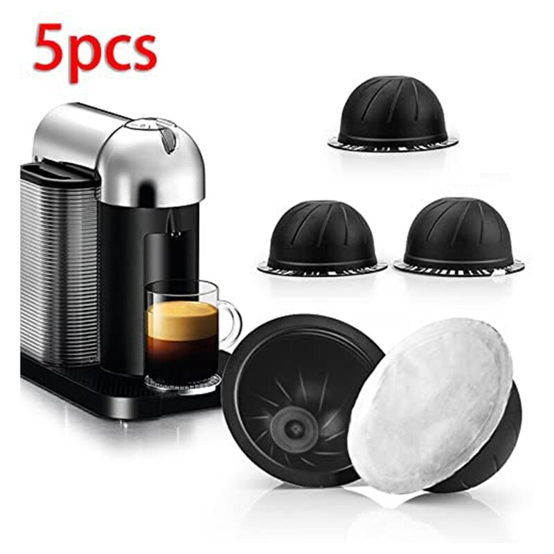 5PC Reusable Using Coffee Capsule for Nespresso Vertuo Vertuoline Refillable Pods 230ML