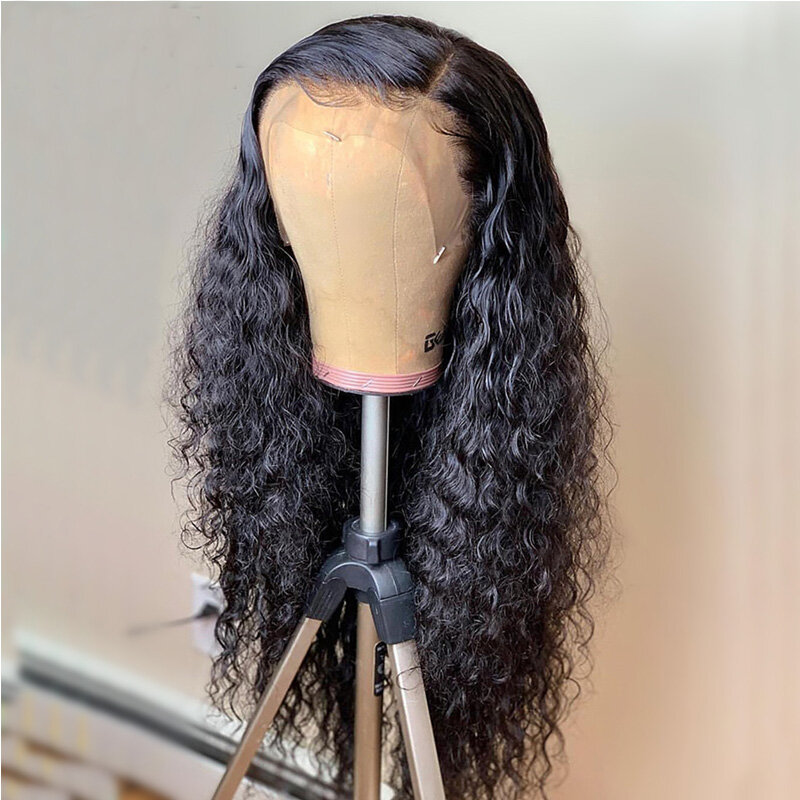 26 Polegada 180% densidade longa kinky encaracolado peruca dianteira do laço sintético para as mulheres com cabelo do bebê resistente ao calor do cabelo da fibra peruca de uso diário