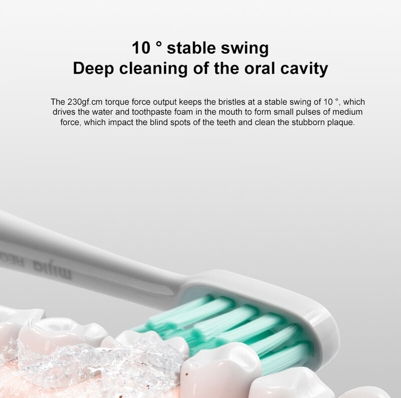 Xiaomi Mijia โซนิคไฟฟ้าแปรงสีฟัน Mi T500แปรงสีฟันกันน้ำฟัน Vibrator ไร้สายทำความสะอาดช่องปาก