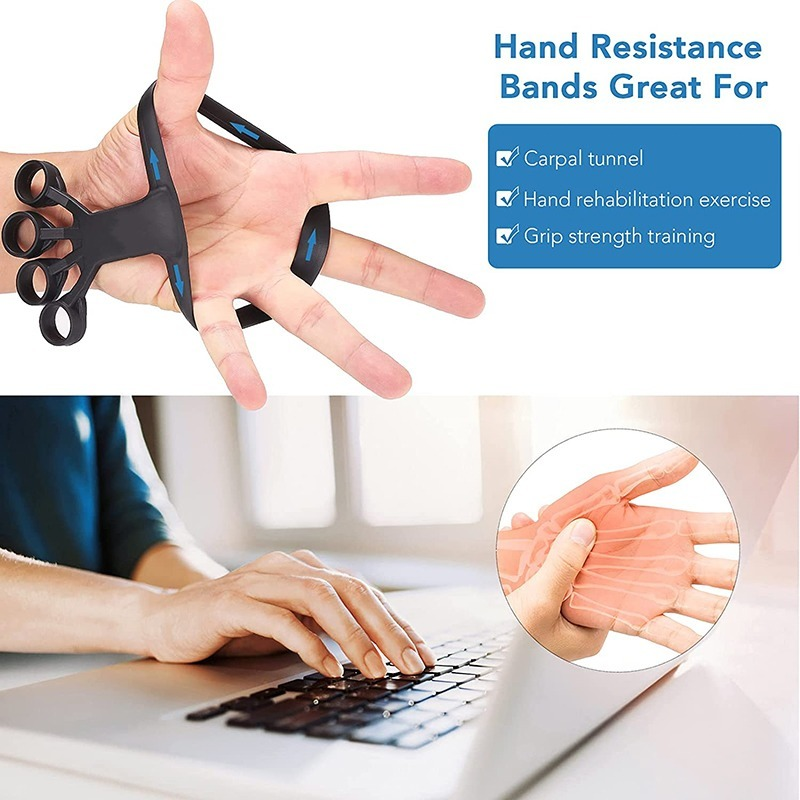 Hand Grip Silicone Finger Exercise Stretcher Arthritis Wrist Strength Rehabilitation Training To Relieve Pain