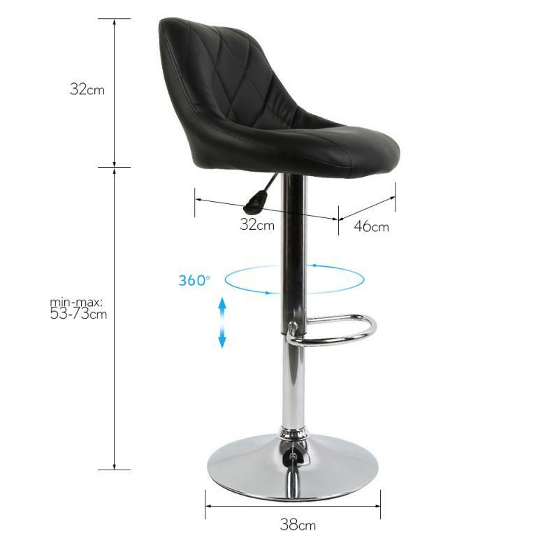 2 sztuk/zestaw fotele wypoczynkowe krzesło barowe PU skórzany stołek barowy wysokość podnoszenia regulowany obrotowy wypoczynek Home Office kuchnia oparcie krzesło HWC