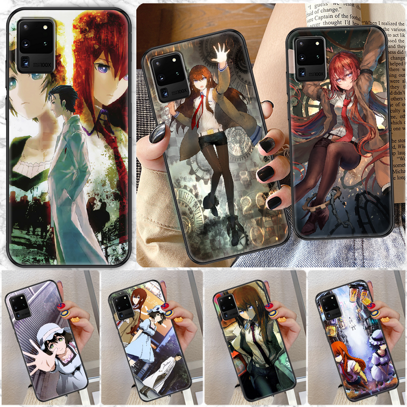 Custodia per telefono Anime Steins Gate per Samsung Galaxy Note 4 8 9 10 20 S8 S9 S10 S10E S20 Plus UITRA Ultra black soft back painting
