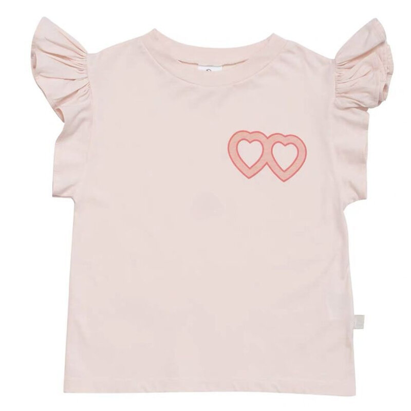 Летние футболки и шорты Wynken2023 для мальчиков и девочек, дышащие и удобные шорты с короткими рукавами и улыбающимися цветами
