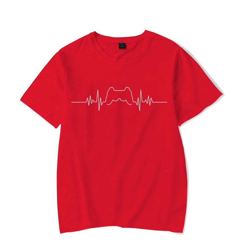 Electrocardiogram Joypad Print Men T-shirts Glowing Oversized Male T Shirt Summer Unisex Tshirts Luminous Men's Tees Plus Size