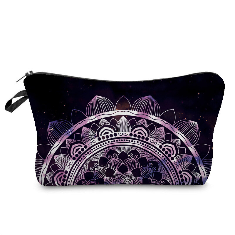 Mandala lotus saco cosmético mandala maquiagem sacos de impressão de lótus bolsas flor maquiagem saco organizador sacos minimalistas personalizado