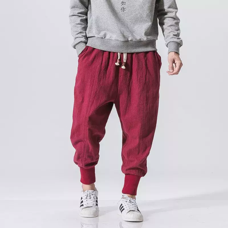 Pantalon Sarouel de Style Chinois pour Homme, Jogging Décontracté, Survêtement Streetwear, Longueur Cheville, Harem, Tailles M à 5XL