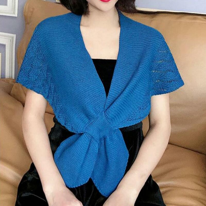 Cardigan  Trendy Sunscreen Open Stitch Air Conditioner Shawl Knitted Women Shawl Loose Type   for Office