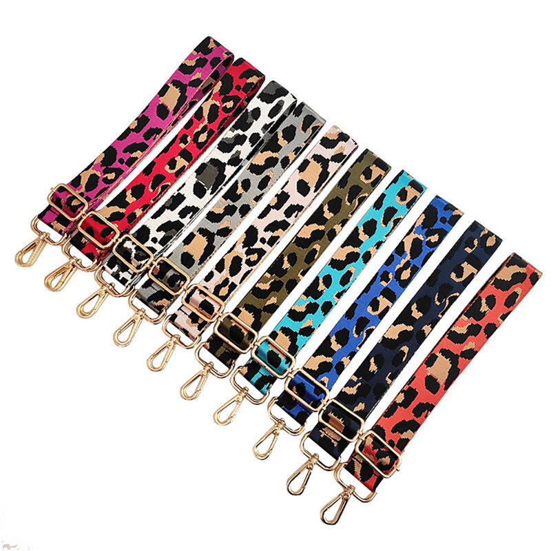 Bolsa de leopardo alça feminina ombro crossbody cinto ajustável cinta larga saco parte acessórios feminino mensageiro saco cinta 130cm