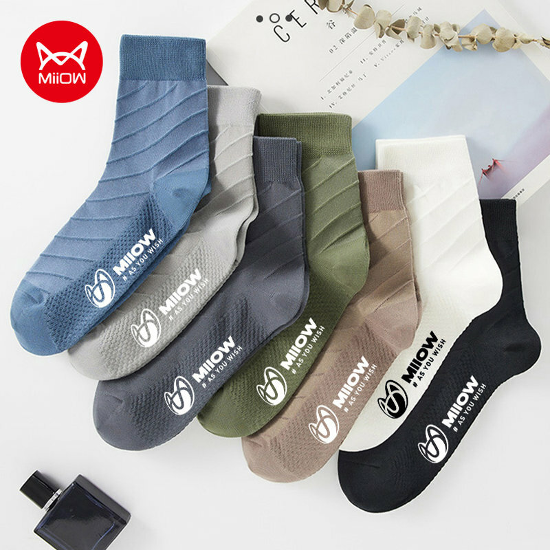 Miiow 5 Paren/partij Man Sokken Katoen Nieuwe Stijl Mannen Sokken Met Print Casual Tube Sokken Hoge Kwaliteit Sport Sokken voor Mannen