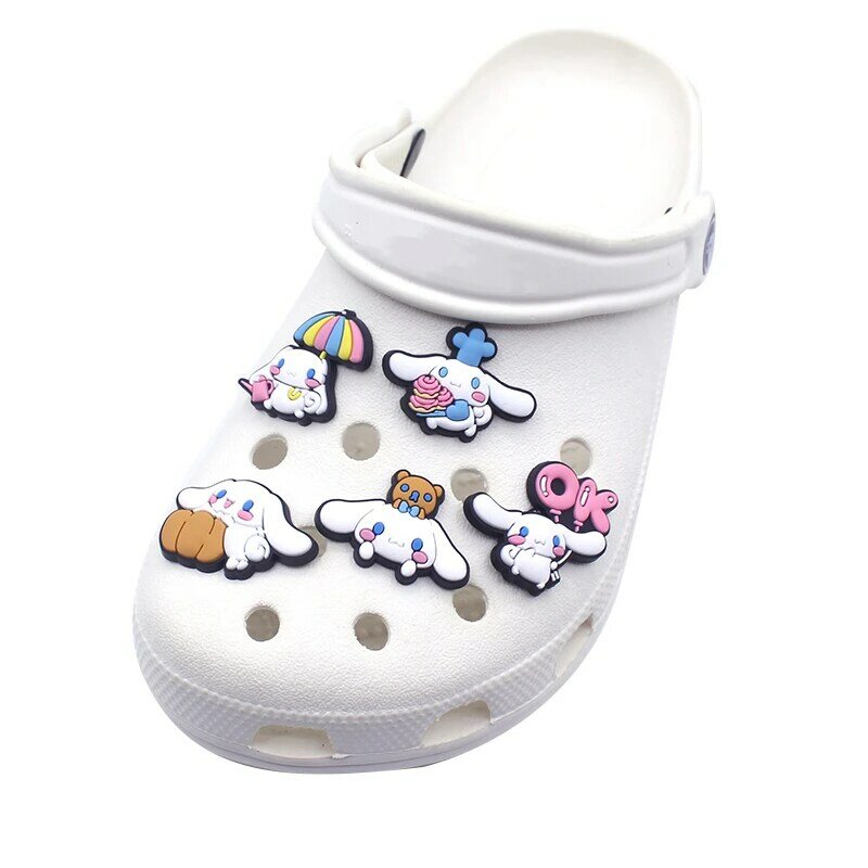1Pcs Kinds Of Cartoon Girls Lovely Rabbit PVC Shoe Charms Shoes Accessories Decorations for Croc Jibz Bracelets Kids Party Gift