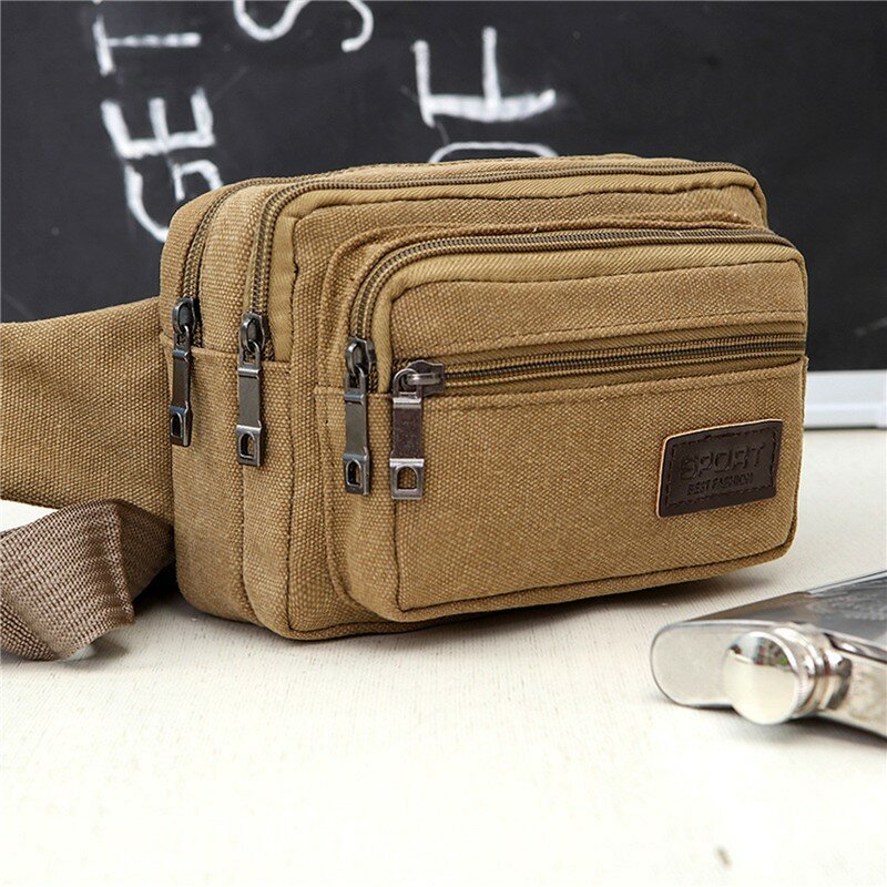 Waist Bag Outdoor Sports Multifunctional Male Waist Bags High Quality Durable Large Caoacity Bags Solid Color Men Bag