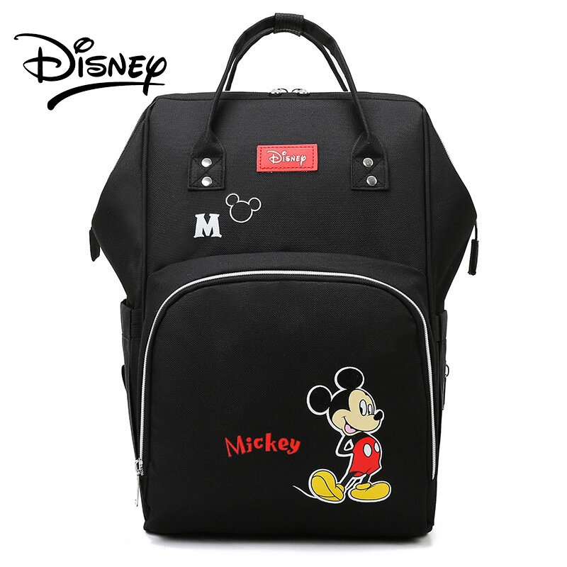 Disney-bolsas de bebé de Minnie y Mickey para mamá, mochila multifuncional para pañales, bolsas de maternidad para cochecito de bebé